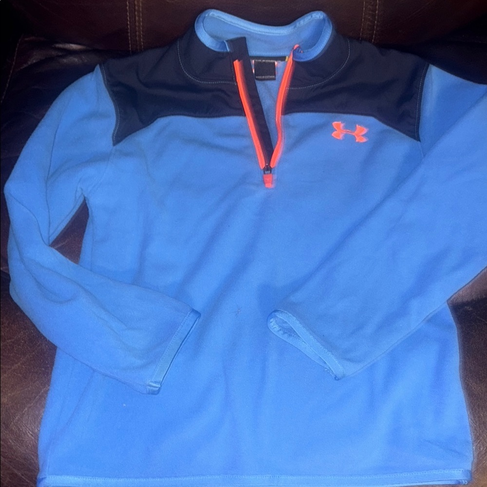 Under Armour Blue and Orange Quarter-Zip Sweater